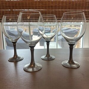 Tosca Italian Crystal Pewter “GRAND” Wine Glasses - Antique - 95